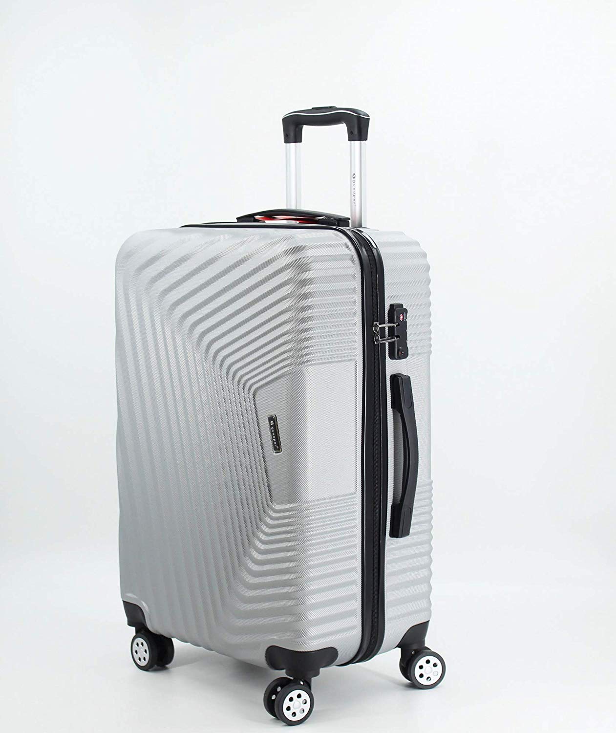 luggage travel trolley with 4 wheels 3 pieces set,silver 9003